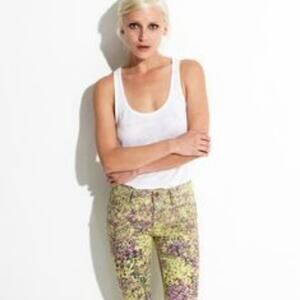 NEW Joe's Jeans Fields Forever Skinny Jeans Floral Print Purple Women 25